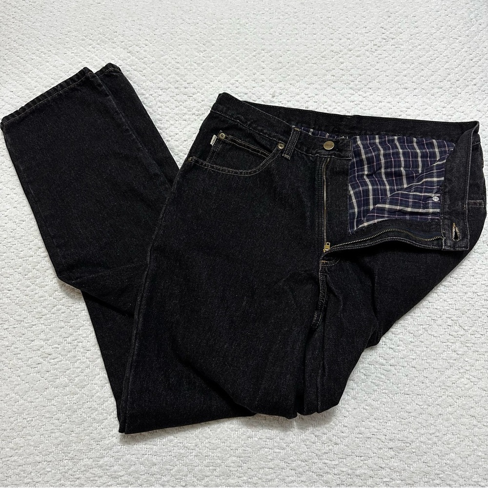 L.L. Bean Double L Classic Fit Flannel Lined Black Jeans Men’s Size 8. 33 x 34